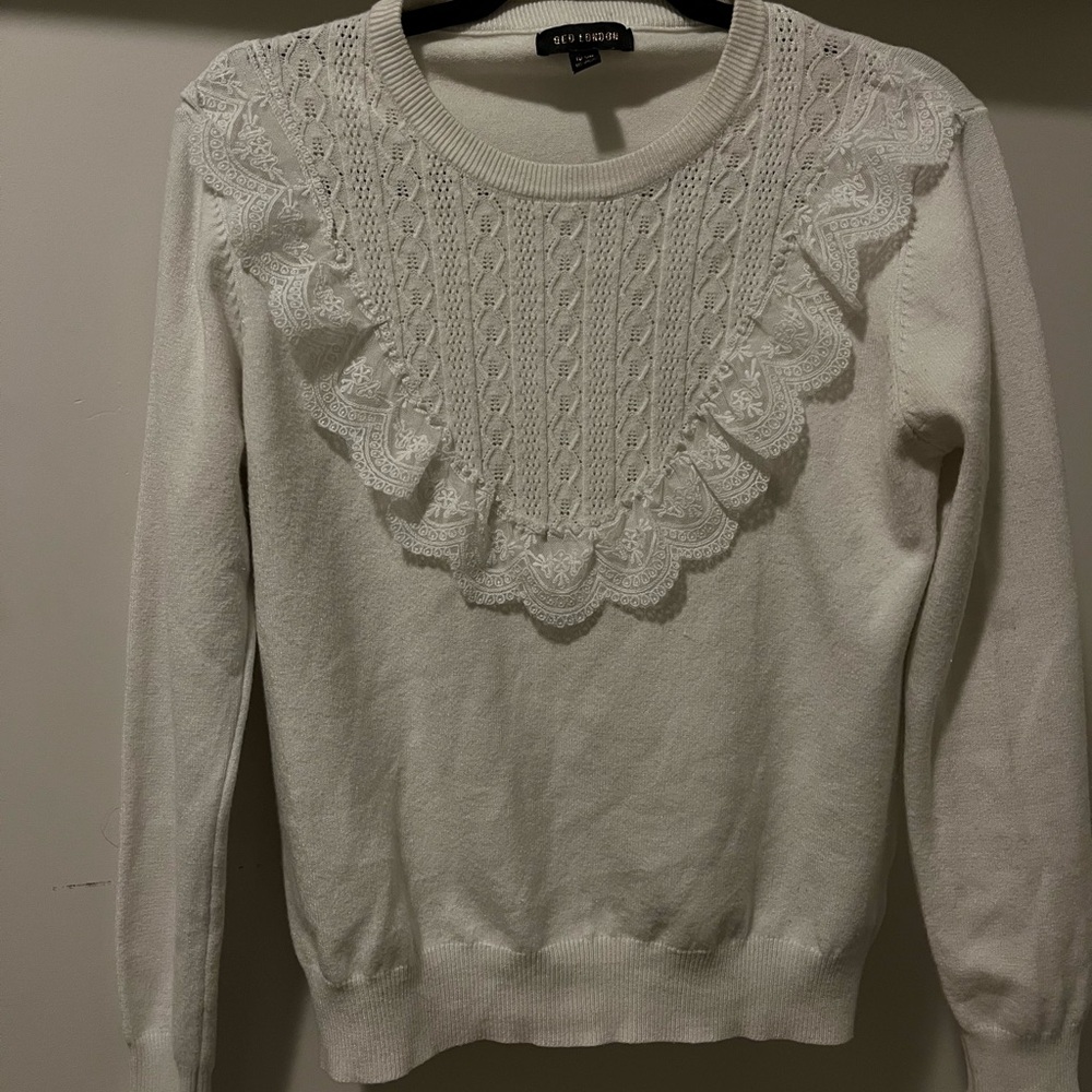 Cream Jumper with Lace